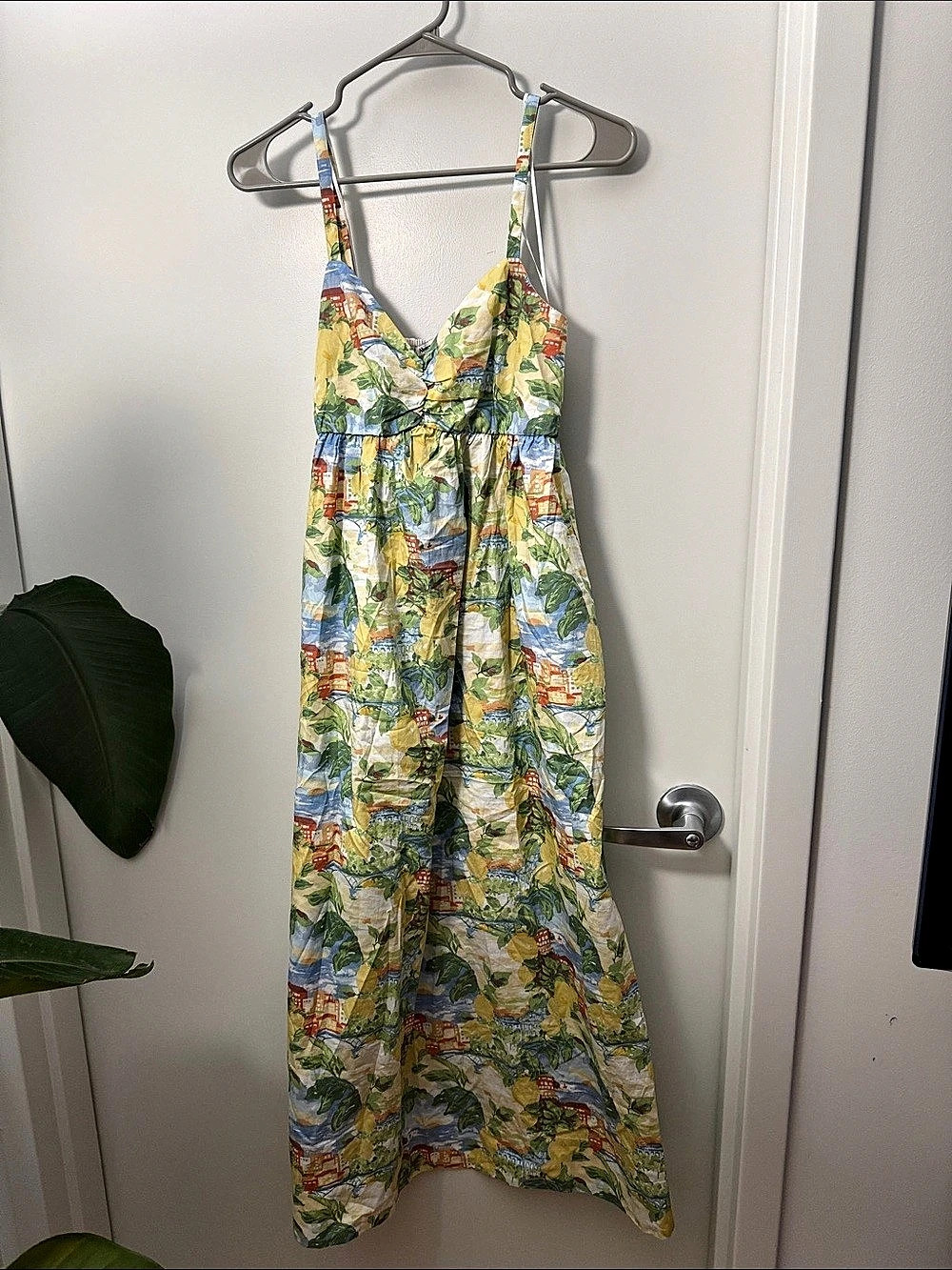 Abercrombie & Fitch Lemon Scenic Print Maxi Dress